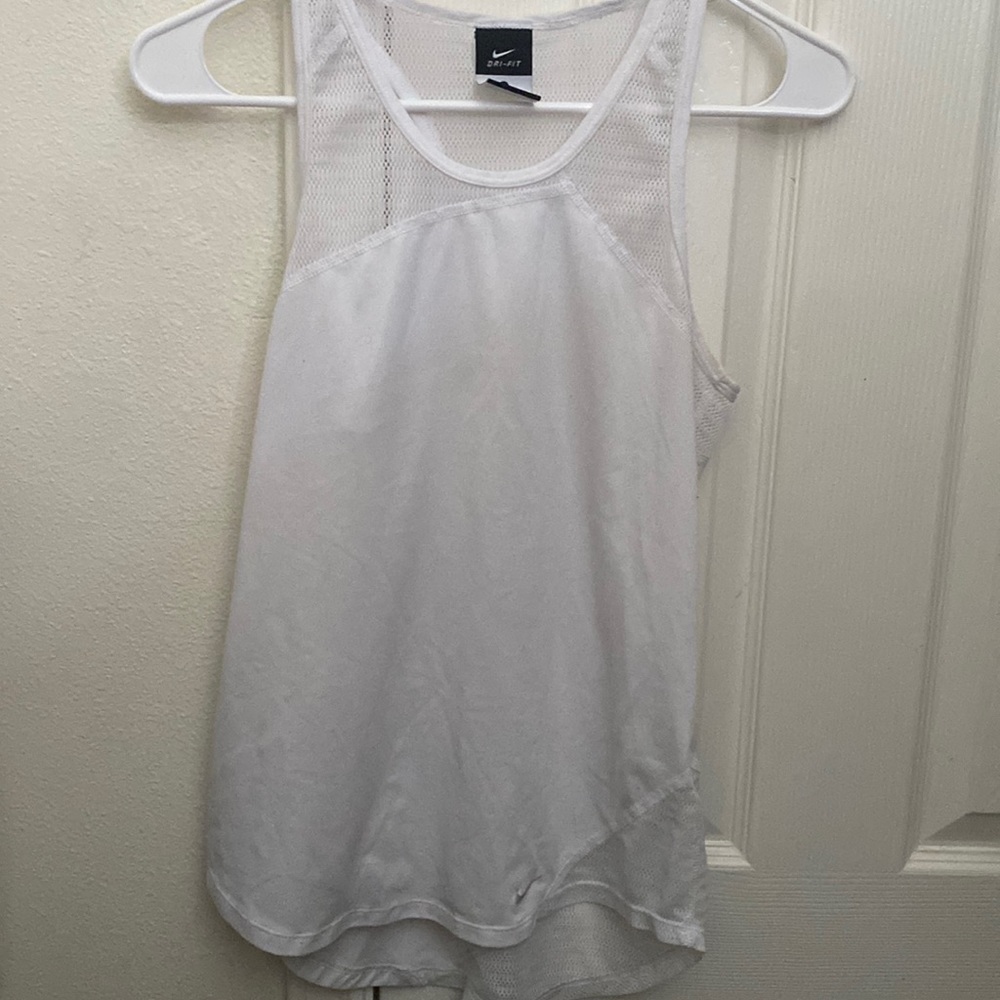 nike white dri-fit tank